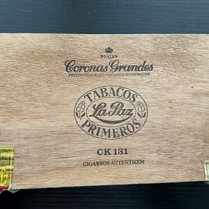 La Paz Reales Tabacos Primeros Corona Grandes Wood Cigar Box CK131